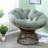 Ergonomic Swivel Accent Chair, Steel Rattan, Modern Style For Living Rooms