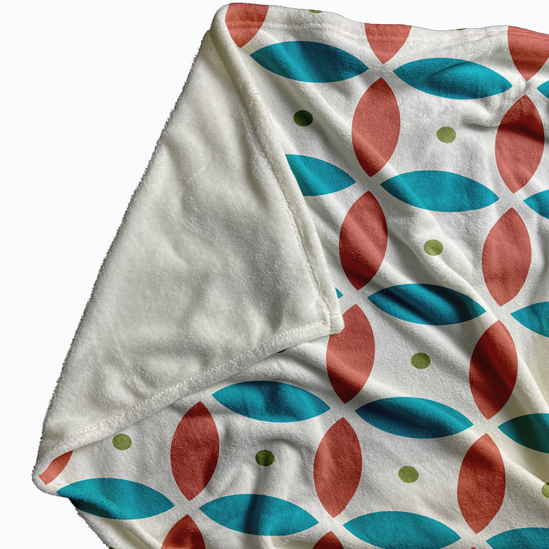 Tova Plain Weave / Muslin Throw Blanket, Orange/Blue