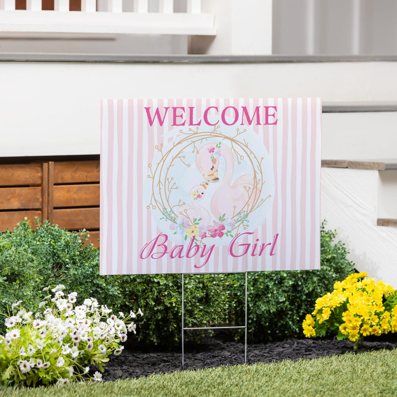 Enseigne flamande «Welcome Baby Girl»