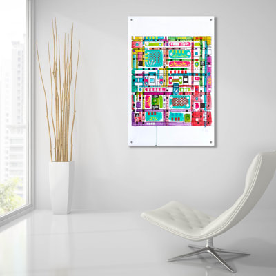  'Mondrianesque' by Dean Russo Acrylic Glass Wall Art, 24" x 36"