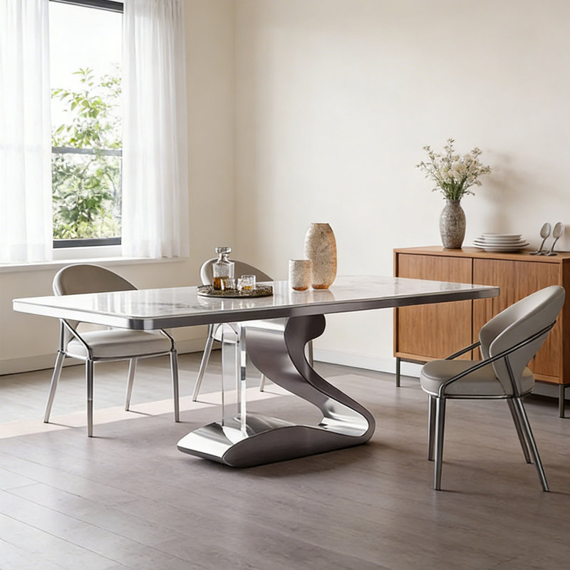 Table de salle à manger moderne et minimaliste, 29.53"H x 55.12"L x 31.5"W