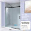 56 à 60 po X P 76 po H Porte de douche coulissante simple sans cadre | Fermeture silencieuse silencieuse | Verre trempé de 1/4 po d'épaisseur avec revêtement antidéflagrant | Installation réversible | Noir mat-122270901