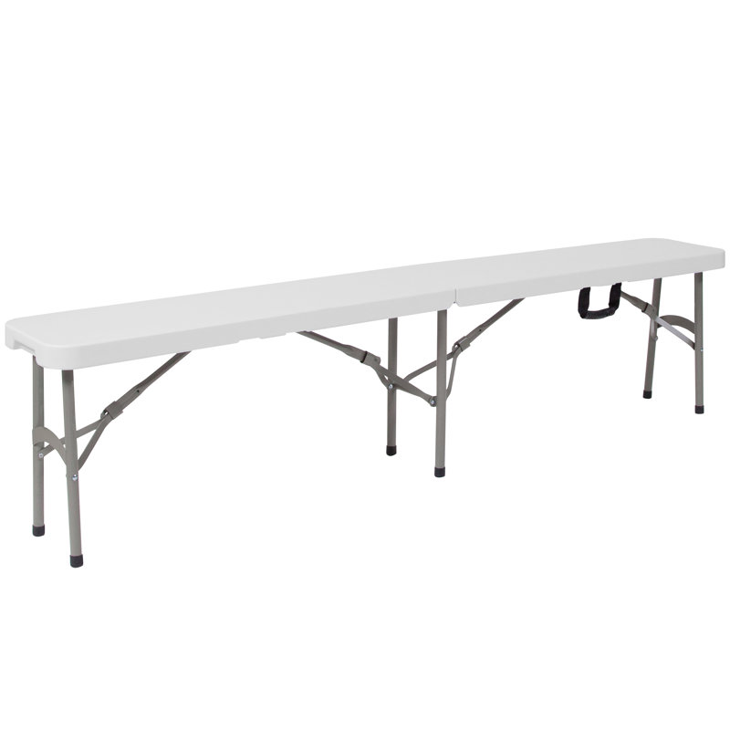 Kalish 11"W x 72"L Bi-Fold Granite White Folding Bench with Carrying Handle