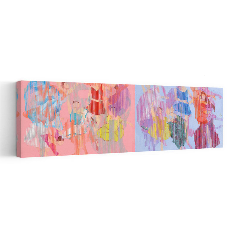 Vibrant Dance chiffres abstrait coloré, art mural élégant, H 48 po x l 16 po
