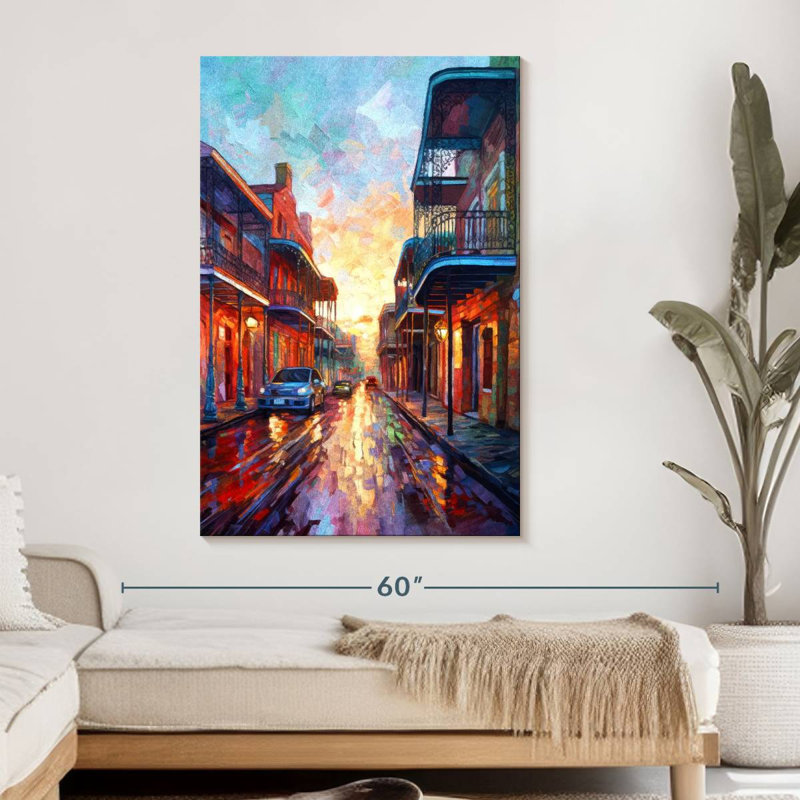 Vibrant Bourbon Street sur toile, H 48 po x l 32 po x P 1,25 po