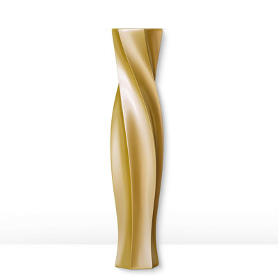  Gloss Gold Tall Floor Vase 27.5", Resin Floor Vase Tall Gold Vases for Dried Pampas Grass Feathers Branches Fresh Flowers, Modern Home Decor for Living Room Bedroom Entryway Corner