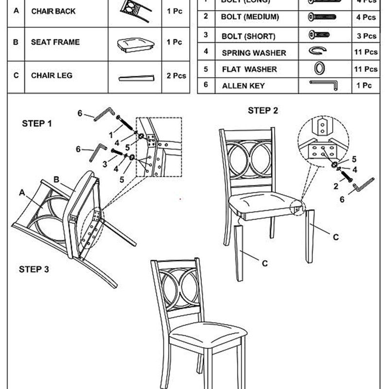 Ensemble de chaises de salle à manger Classic