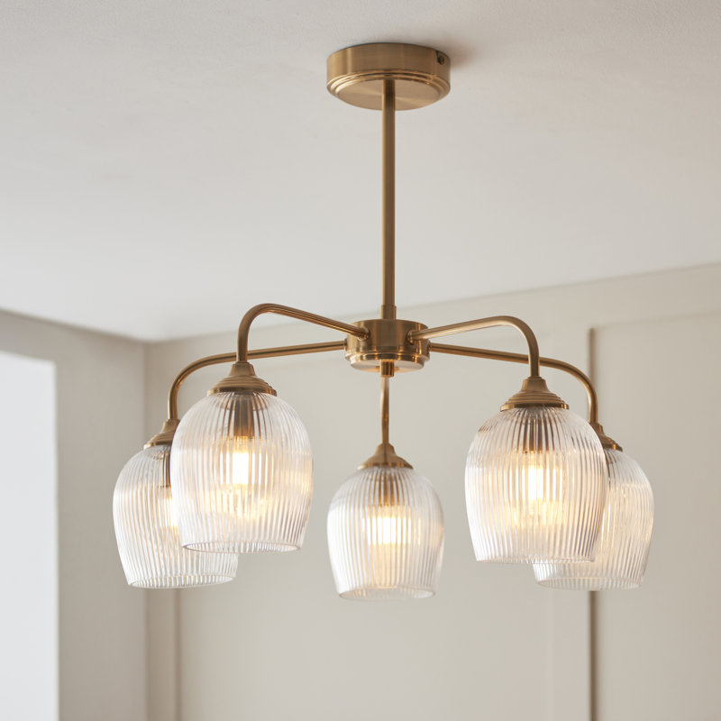 Ashcroft Ribbed 5 Light Ceiling Pendant