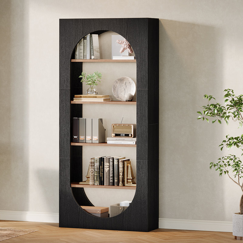 Modern Bookcase(Set Of 2), Black