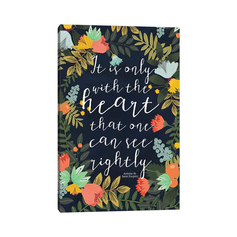 It Is Only With The Heart 1 Piece Wrapped Canvas Wall Art, 20.32 cm H x 30.48 cm W