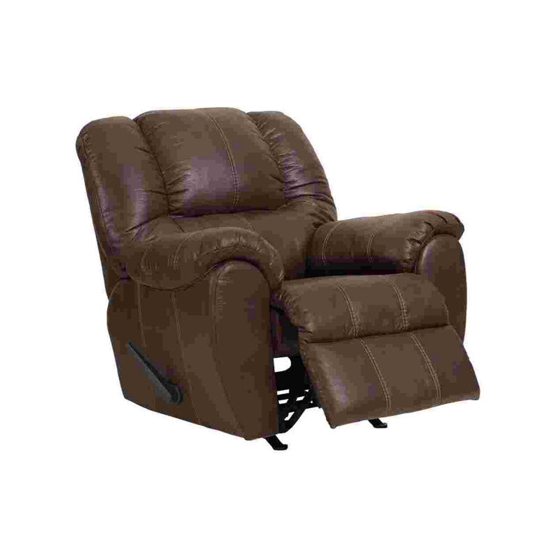 Upholstered Recliner, Dark Brown Faux Leather