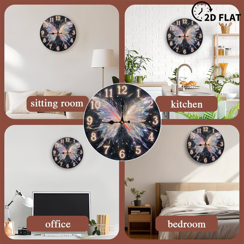 Horloge avec papillon irisé