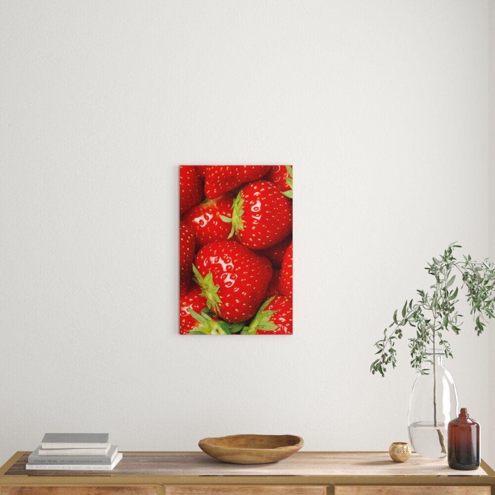 Leinwandbild Strand Strawberry Erdbeere Fruits Obst Früchte, Fotodruck