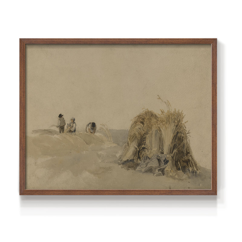 Paysages rétro-DCxxxv-reproduction encadrée - réversible, H 8 po x l 10 po, Noyer