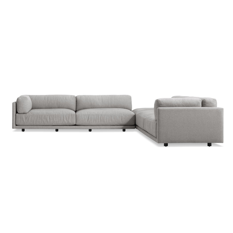 Sunday Sectional with Ottoman, Agnew Gray Textured Basketweave