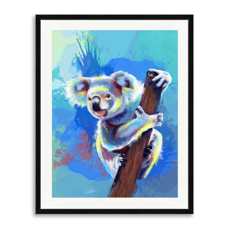 Koala Bear Print by Flo Meylan, 31.2" H x 25.2" W, Black Framed Paper