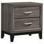 Ensemble de chambre à coucher simple 4 pièces avec commode, table de chevet, miroir Mela, gris Mela-109212901-132208216