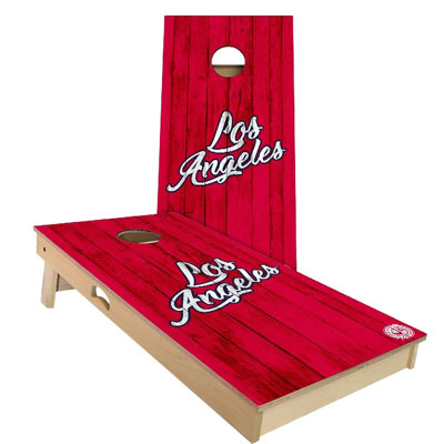 LA Vintage Baseball Cornhole Board Set | Includes (2) Boards, (8) Bags & Optional Accessories