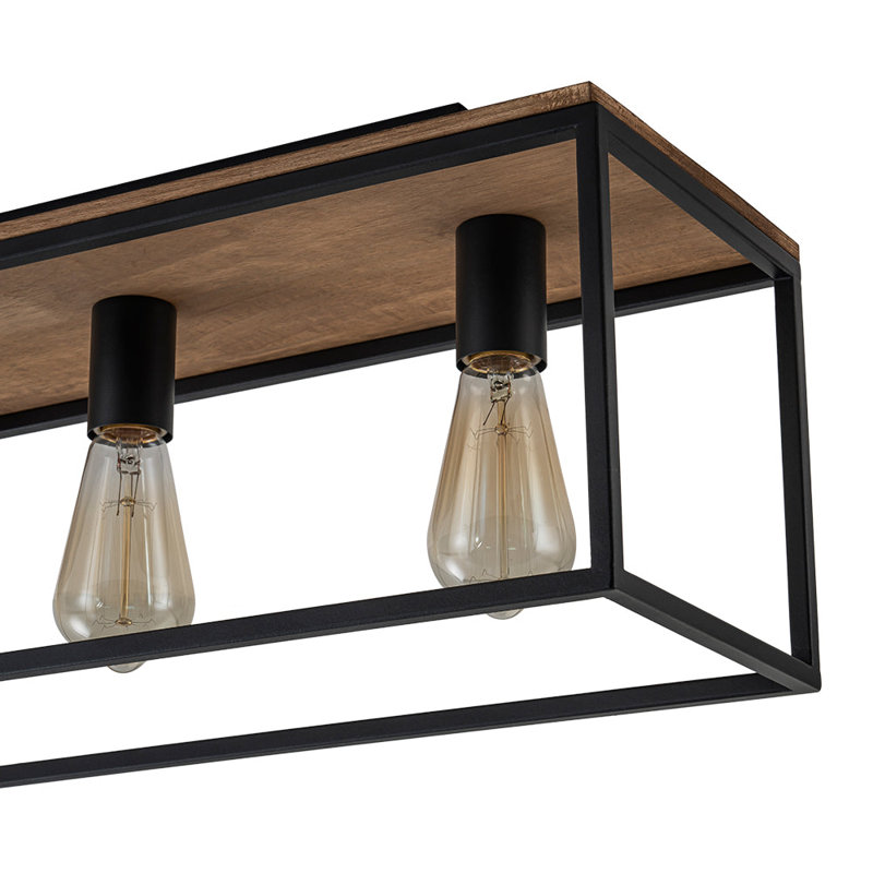 Plafonnier encastré 5 lumières Modern Farmhouse, H 9 po x l 39,4 po x P 7,9 po