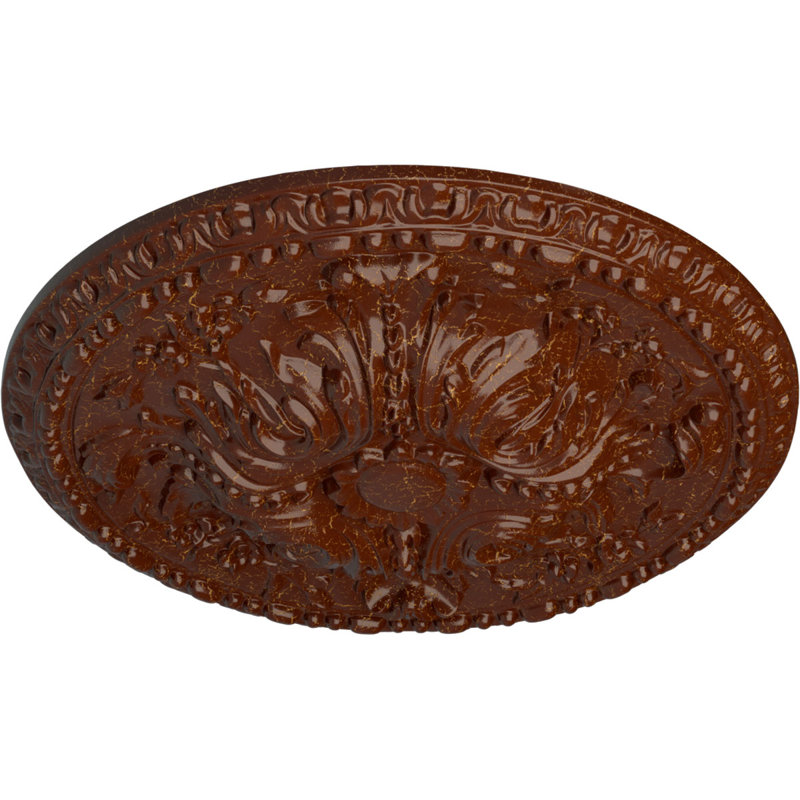 Endurathane Saverne Ceiling Medallion, 18 1/2"W x 13 1/2"H x 1 7/8"P, Hand-Painted Antique Copper Finish