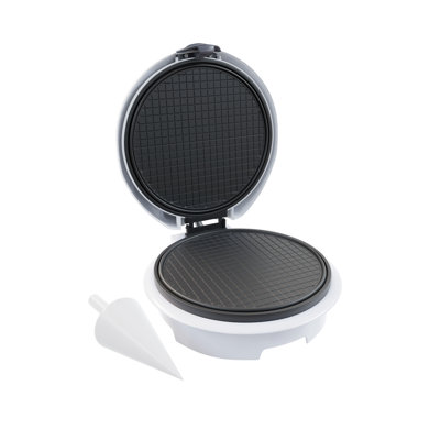 Gaufrier antiadhésif blanc Chef Buddy - gaufrier électrique avec shaper cone inclus