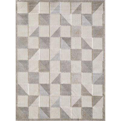 Tapis d'intérieur / extérieur à carreaux Hesselbein