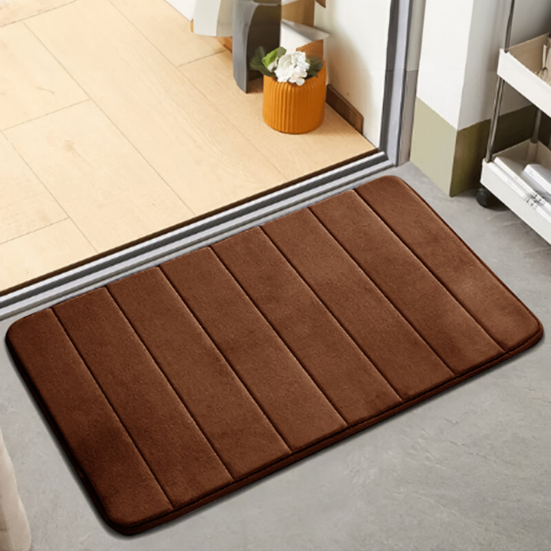 Nakiyha Rectangle Non-Slip Bath Mat, 50cmW x 80cmL, Brown
