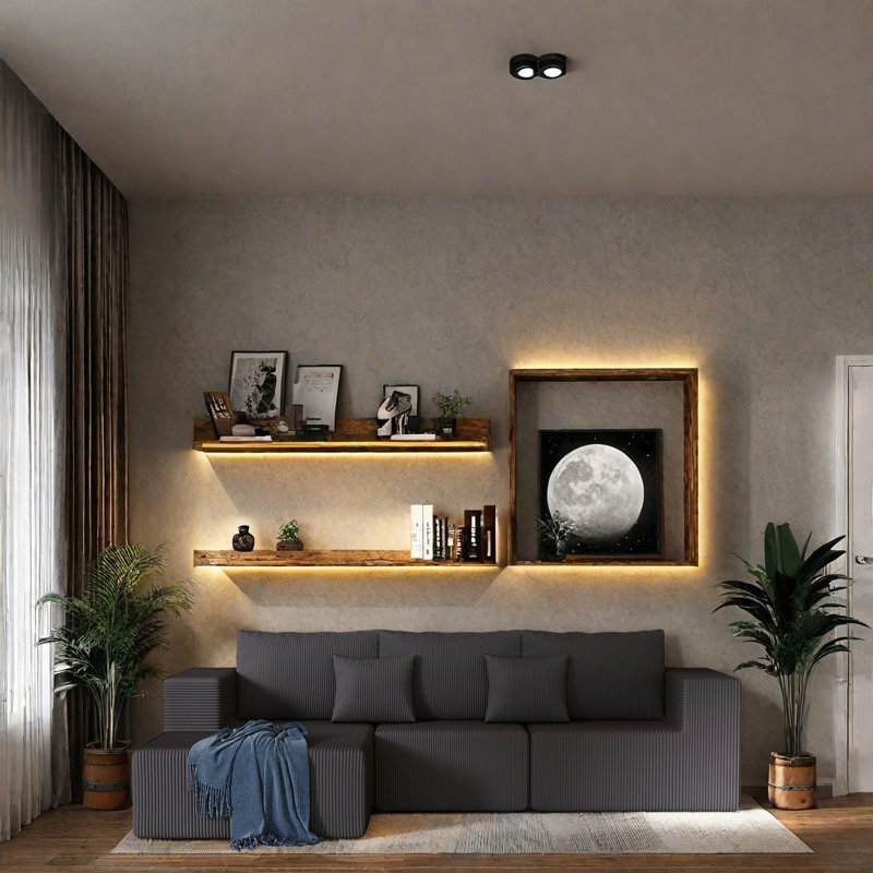 Canapé modulaire en mousse Boneless, Velours côtelé gris foncé