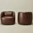 Bolton Bruschi 34" W Faux Leather Swivel Armchair-310443000