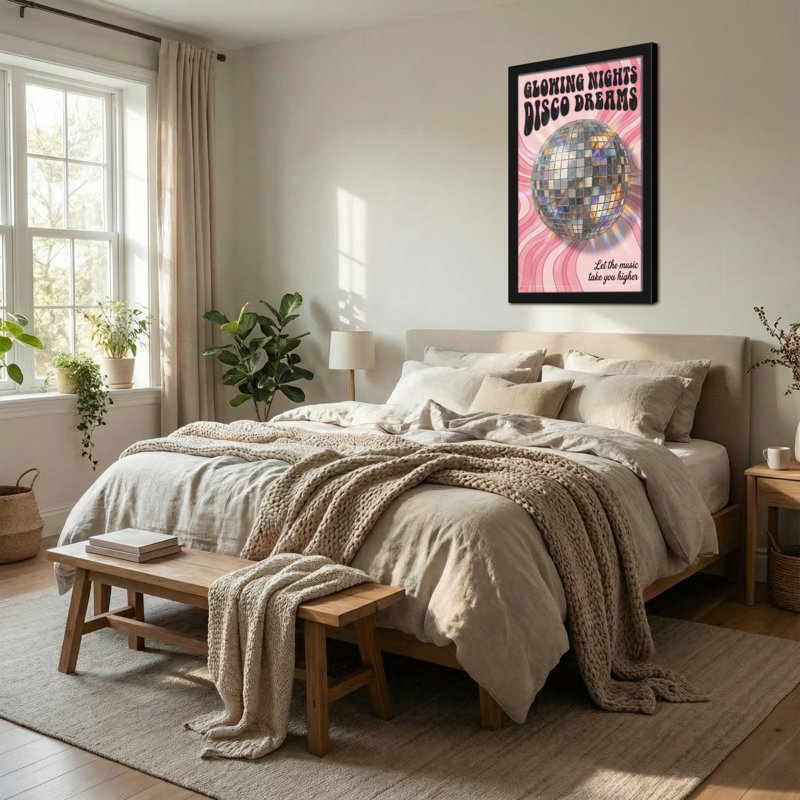 Abstract Glowing Nights Disco Dreams Pattern Print, 18" H x 12" W