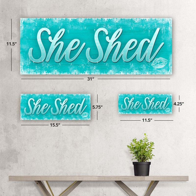 Plaque en métal turquoise, H 5,75 po x l 15,5 po x P 0,04 po