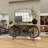 Broseley Metal 1 Shelf Bike Black Bar with Brown Wood Top