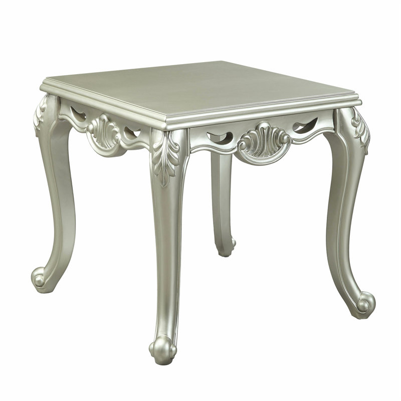 Charmante table de bout en bois avec garniture exquise et utilisation polyvalente