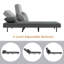 Chaise longue 3 en 1 pliable en lin avec dossier et repose-pieds réglables, fauteuil convertible-1087316351