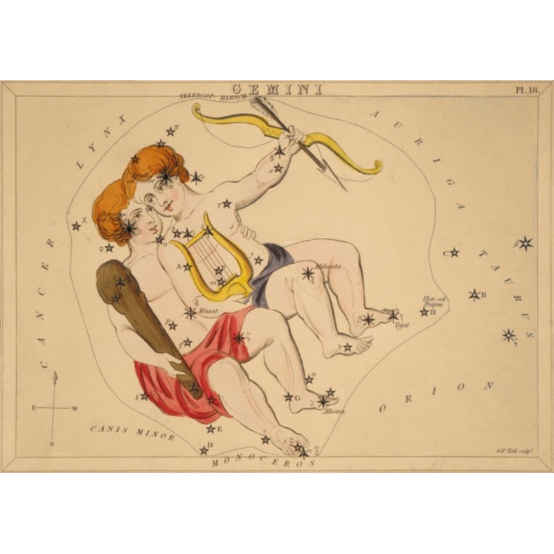 Gemini Print by Grand Archives, Gold Framed, 32" H x 45" W