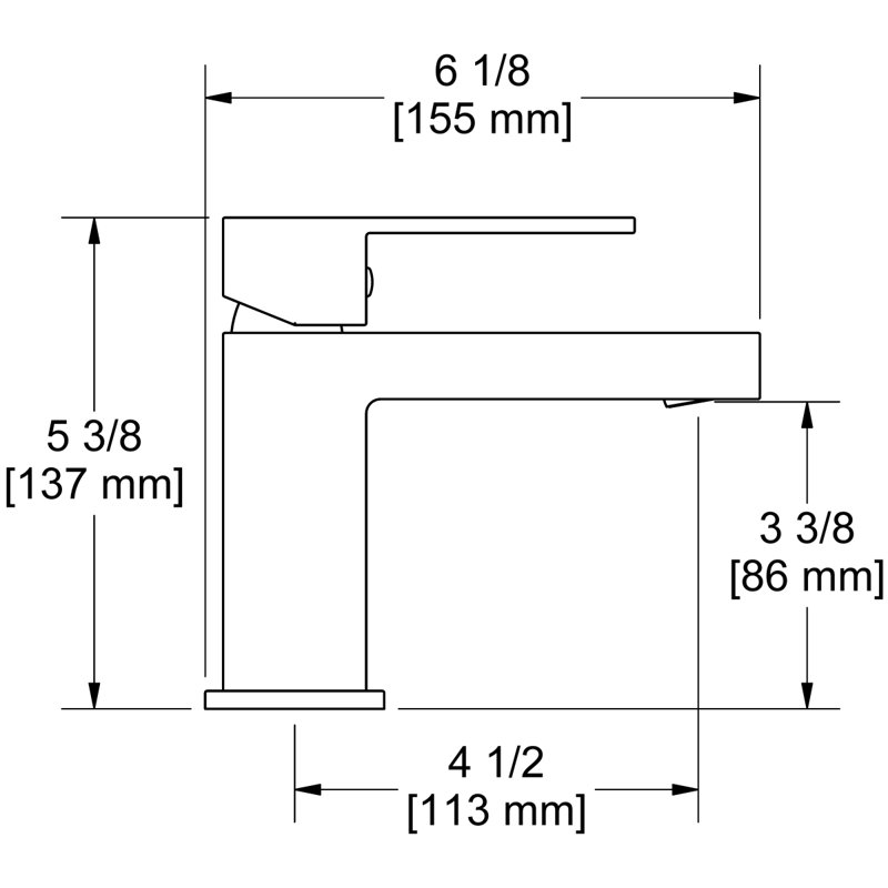 Kubik Modern Brushed Nickel Single Hole Bathroom Faucet