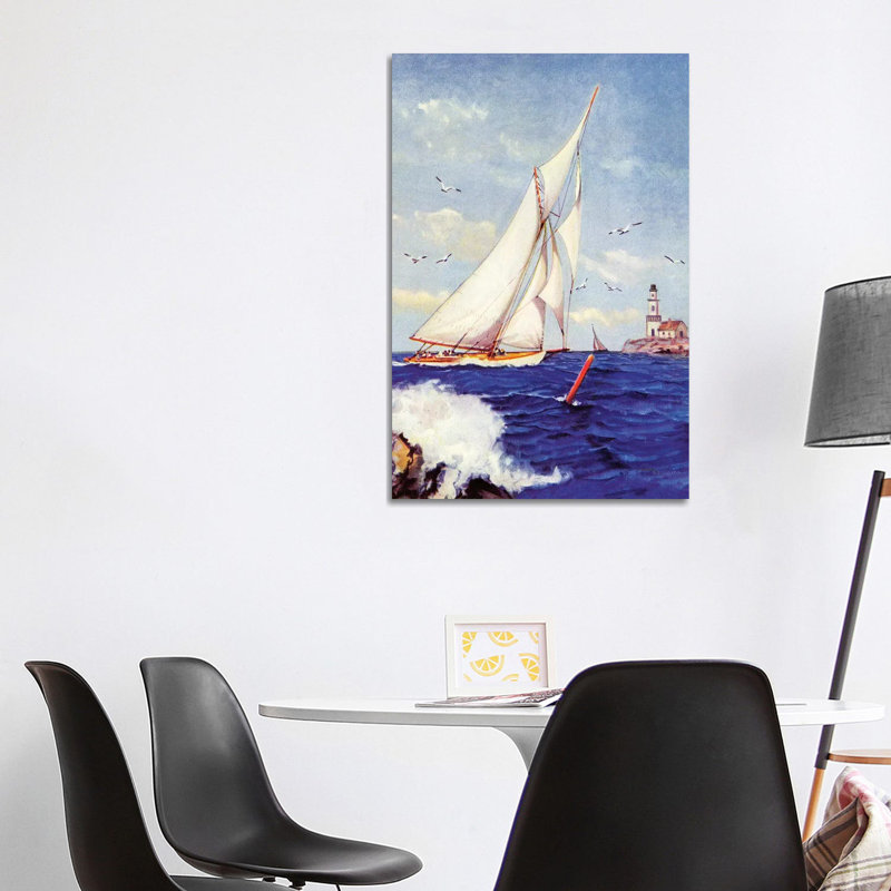 Sailing By The Lighthouse by Albert B. Marks - Wrapped Canvas Gallery-Wrapped Canvas Giclée, 101.6 cm H x 66.04 cm W
