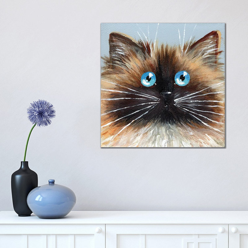 Choc Seal Point by Kim Haskins - Wrapped Canvas Painting, 45.72 cm H x 45.72 cm W x 1.91 cm D