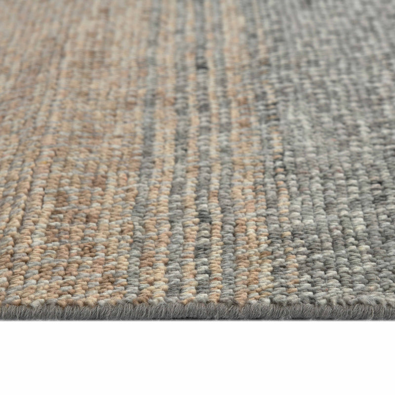 Handmade Gray and Tan Wool Geometric 2' x 3' Rug