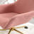 Pink Modern Teddy Fabric Office Chair, Adjustable Height 360 Revolving Home Office Chair, With Gold Metal Legs And Universal Wheel For Indoor-1098363292