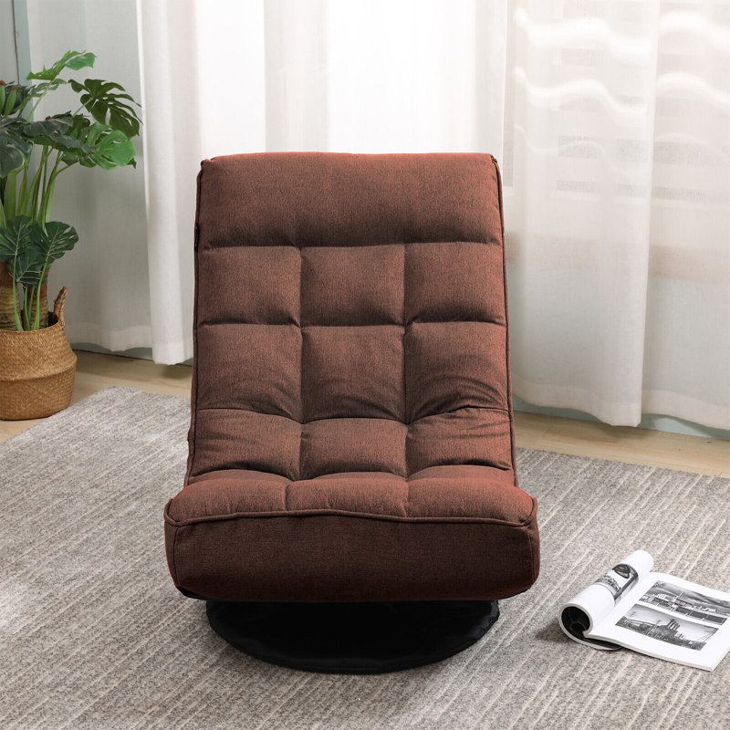 Isabelle & Max Adjustable Reclining Ergonomic Swiveling Floor Game Chair in Brown