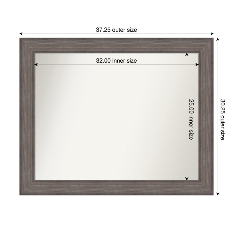 Miroir Hannaley, 30,25 po x 37,25 po, Rectangle