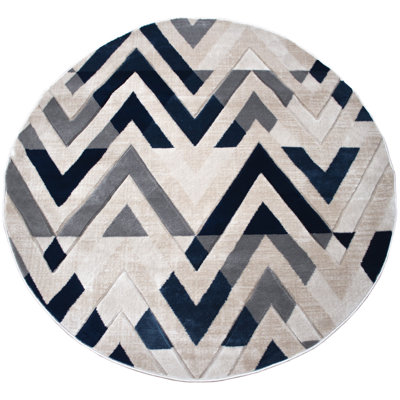 Round Balmoral Geometric Area Rug