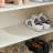 Creamy-white+Black Manufactured Wood+Metals Shoe Storage
