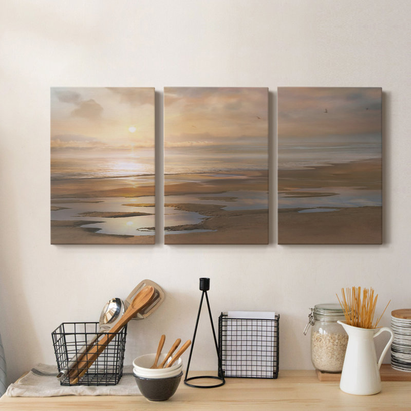 Approche du crépuscule - ensemble de 3 impressions sur toile tendue, H 36 po x l 72 po x P 1 po