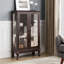 Vitrine avec portes en verre trempé, vitrine éclairée avec panneau arrière en miroir et tablettes réglables parfaites pour la maison ou le bureau (ampoule incluse)-960275449