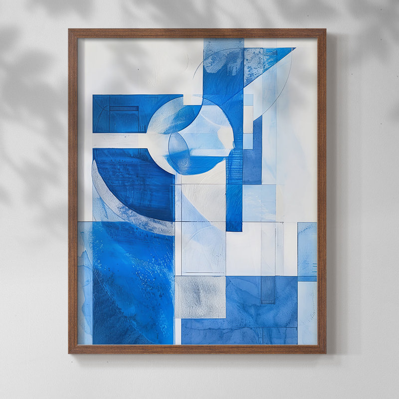 ABSTRACT Series CV III - Impression encadrée de qualité supérieure - Prêt à être accroché - Aucun clou requis, Noyer