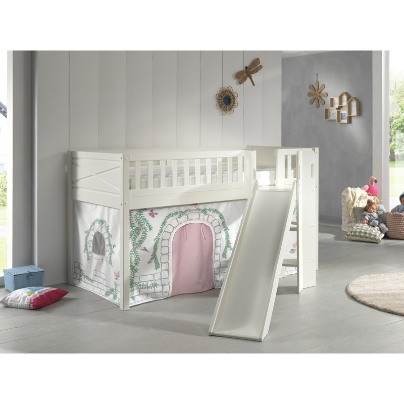 European Single (90 X 200 Cm) Loft Bed with Built-in Ladder Included, Basic