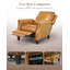 Fauteuil inclinable ergonomique en cuir véritable, dossier haut, pieds en bois massif, fini riveté, facile à nettoyer et à monter, coussin épais, idéal pour le salon ou le bureau, brun foncé.-1991195332