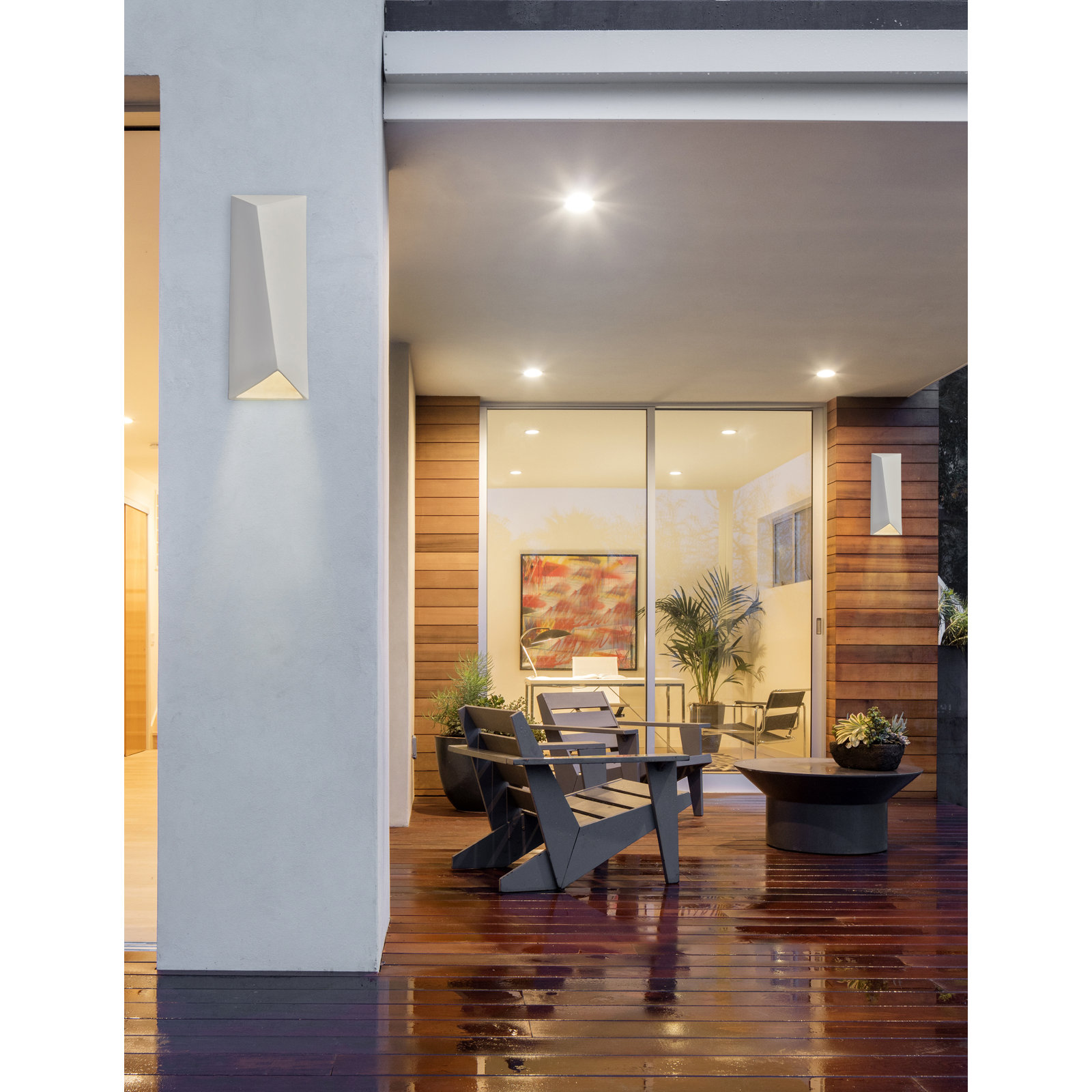 Torrie Outdoor Ceramic LED Wall Light, Bisque